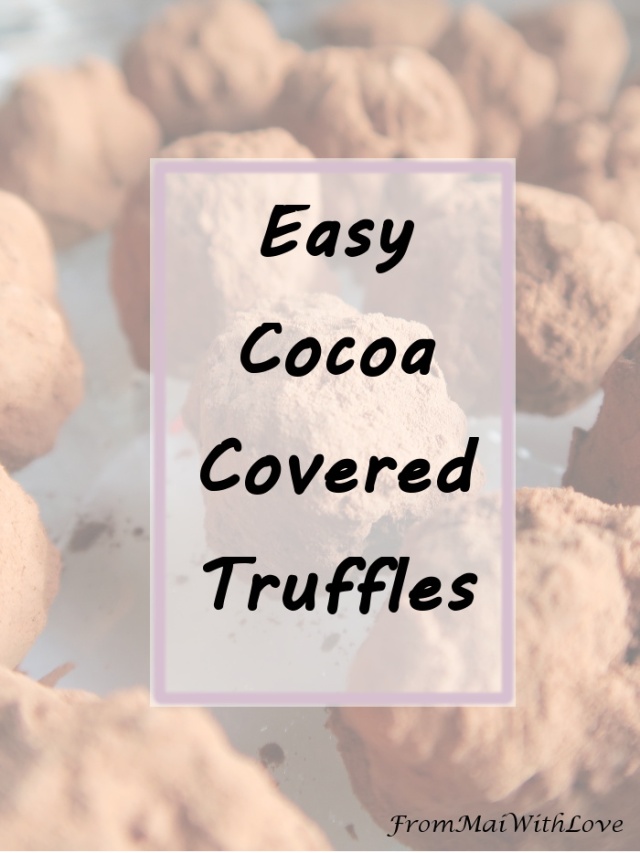 I love cooking (mostly deserts) and sometimes I need chocolate (who doesn’t, right?). I realized I had chocolate and one banana and I decided to try this. What a great decision!  Here is how to cook the truffles... Check it out at www.FromMaiWithLove.wordpress.com
